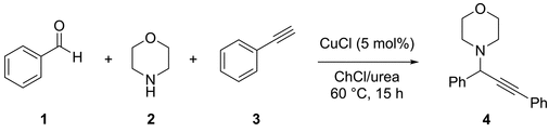 方案1. 用于 OFAT 優(yōu)化的模型反應(yīng)，用于合成丙炔胺衍生物